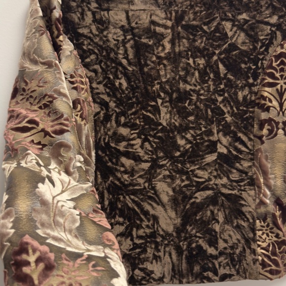 Chicos Velvet Burnout Chocolate Chic Elegant Boho Shimmery Lace Floral Jacket - Picture 11 of 12